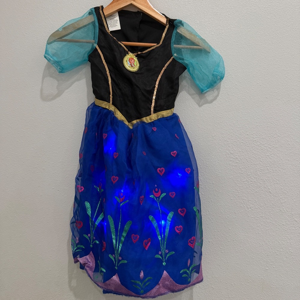 Disney Frozen Anna Costume Kids 4-6X Light Up and Plays Music